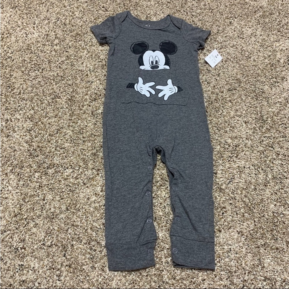 5/$45 NWT Disney Baby Size 18 Months Mickey Mouse Baby Grey Jumper